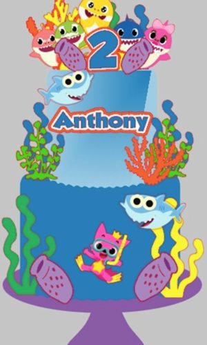 Arquivo de Corte Topo de Bolo Baby Shark