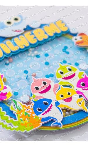 ARQUIVO DE CORTE TOPO DE BOLO BABY SHARK
