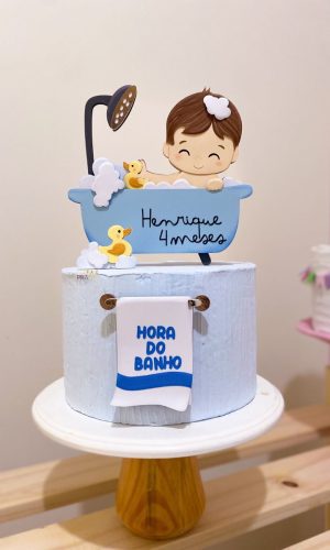 Arquivo de Corte Topo de Bolo Banho Menino