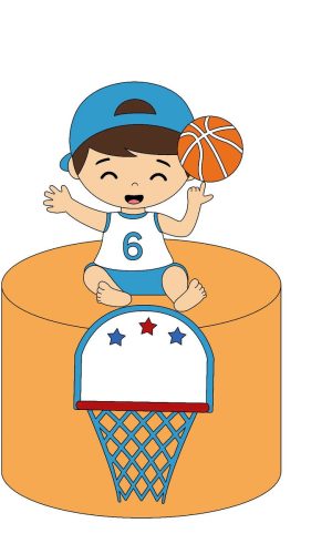 Arquivo de Corte Topo de Bolo Basquete Baby
