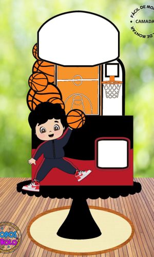 Arquivo de Corte Topo de Bolo Basquete Menino