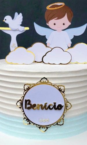 Arquivo de Corte Topo de Bolo Batismo Batizado Menino - 004