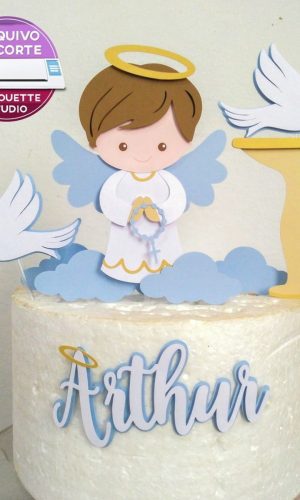 Arquivo De Corte Topo De Bolo Batizado Em Camadas 88