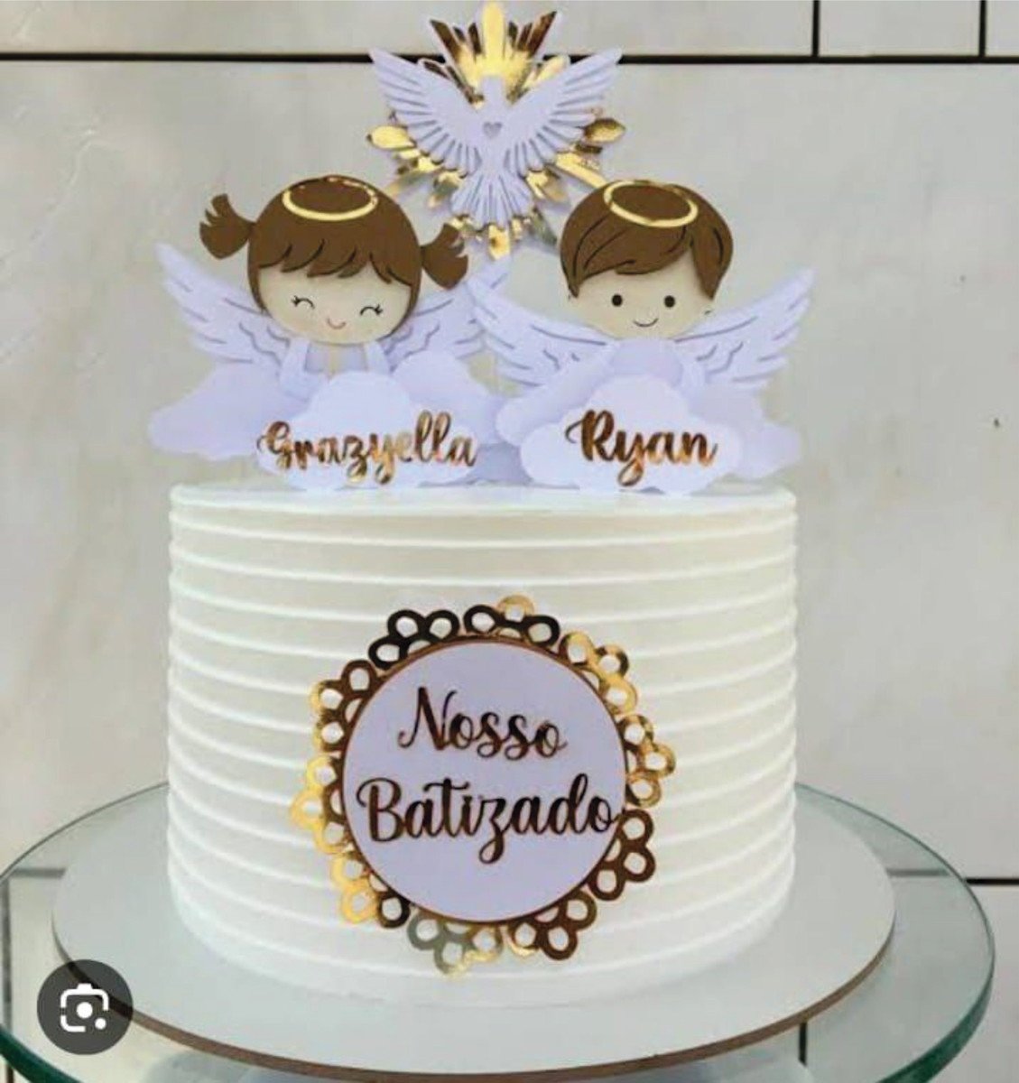 Arquivo de Corte Topo de Bolo Batizado Menina e Menino