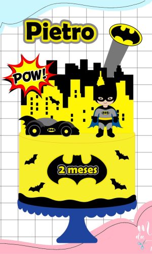 Arquivo de Corte Topo de Bolo Batman Cute 008