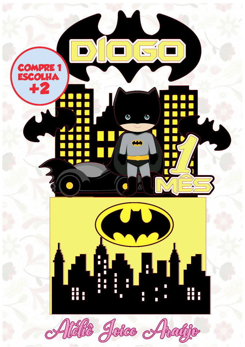 160 - Arquivo de Corte Topo de Bolo Batman Cute 2