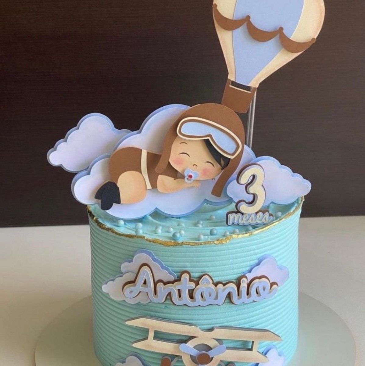 Arquivo de Corte Topo de Bolo Bebe Aviador
