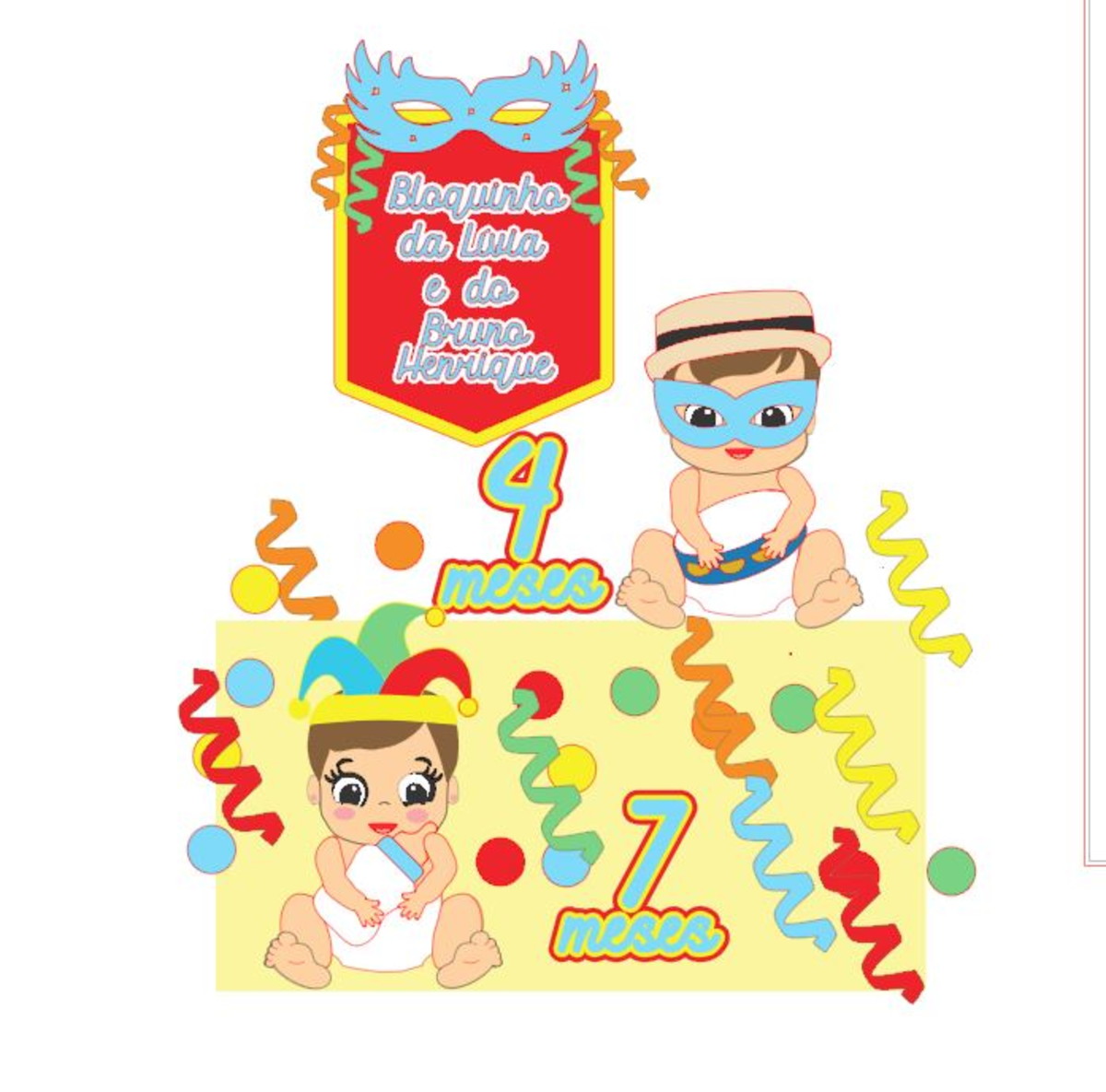 Arquivo de corte Topo de bolo bebê carnaval