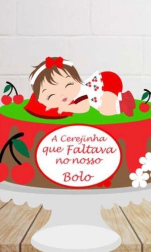 Arquivo de Corte Topo de Bolo Bebê Cerejinha