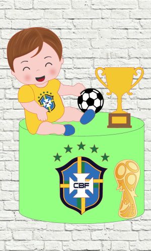 Arquivo de Corte Topo de Bolo Bebê Copa Brasil Studio 001
