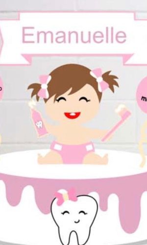 Arquivo de Corte Topo de Bolo Bebê Dentinho Menina