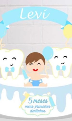 Arquivo de Corte Topo de Bolo Bebê Dentinho Menino