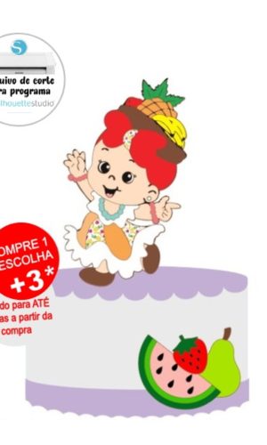 Arquivo de Corte Topo de Bolo Bebê Frutinha Baianinha