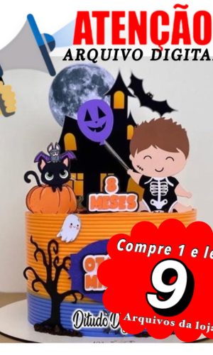 Arquivo de Corte Topo de Bolo - Bebê Halloween