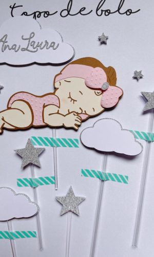 Arquivo de Corte Topo de Bolo Bebê Menina - Camadas