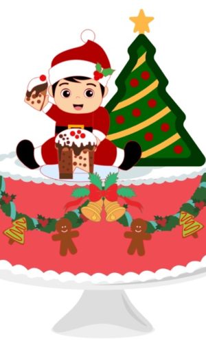 Arquivo de Corte Topo de Bolo Bebê Natal Panetone