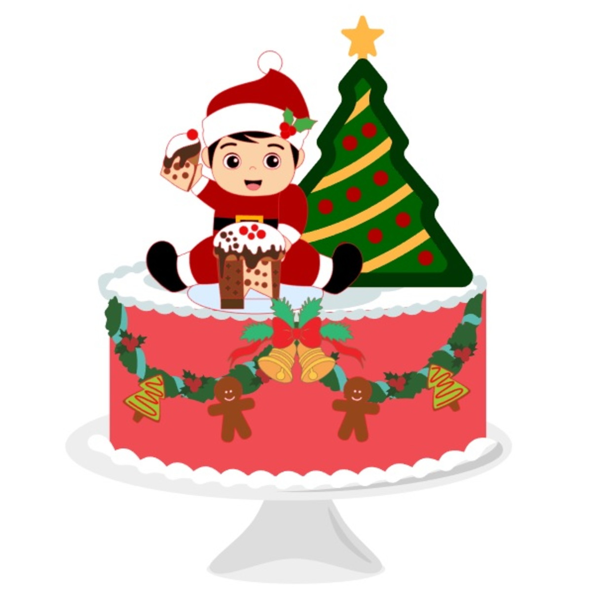 Arquivo de Corte Topo de Bolo Bebê Natal Panetone