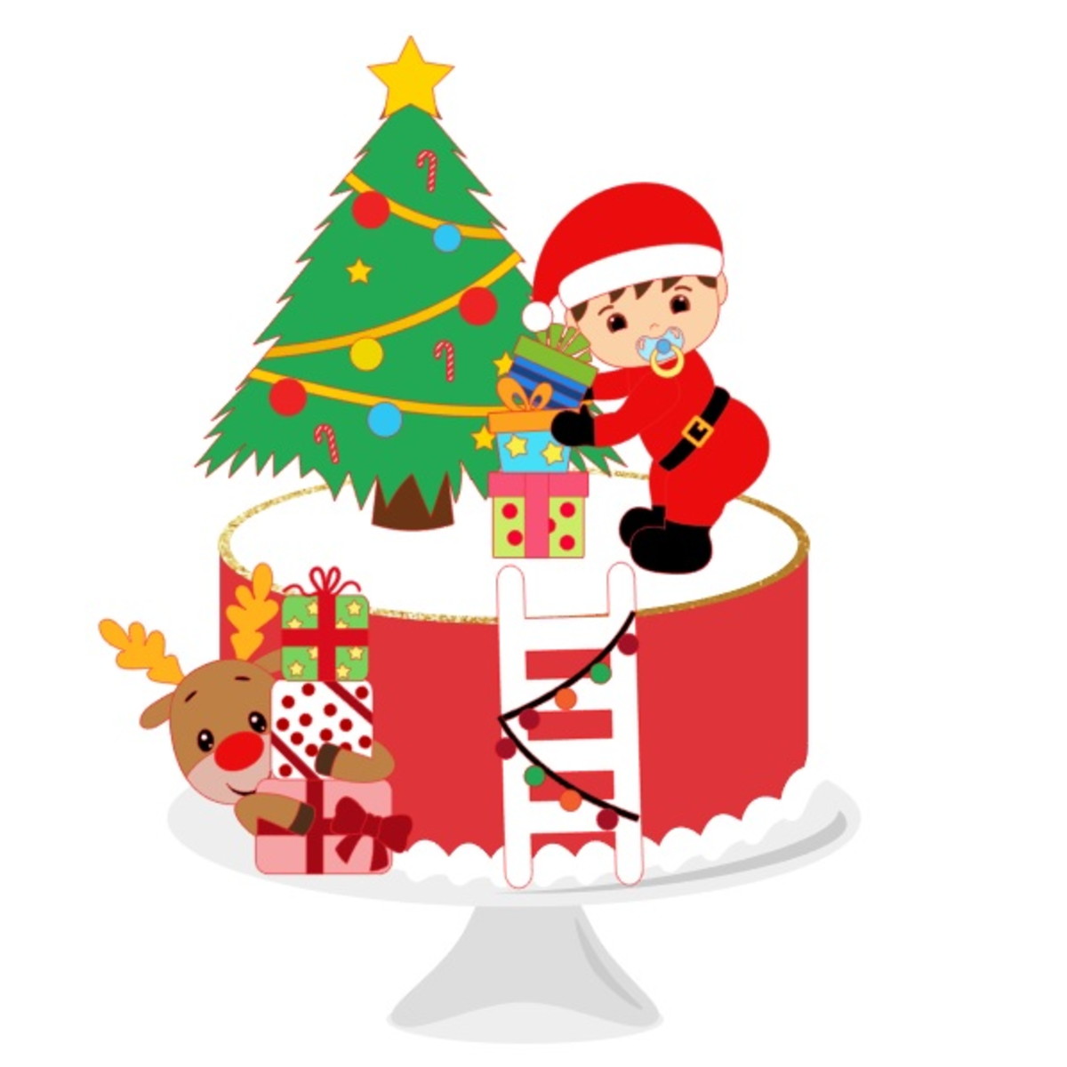 Arquivo de Corte Topo de Bolo Bebê Natal