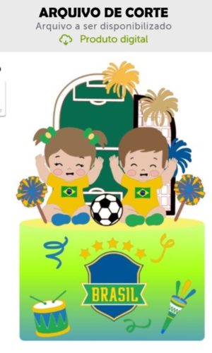 Arquivo de Corte Topo de Bolo Bebês Copa Brasil