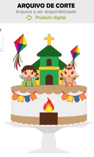 Arquivo de Corte Topo de Bolo Bebês Festa Junina
