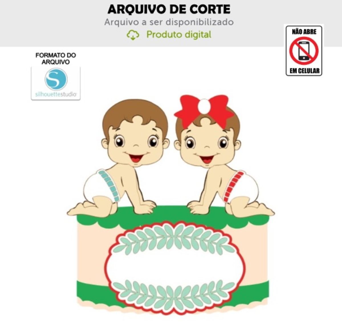 Arquivo de Corte Topo de Bolo Bebês