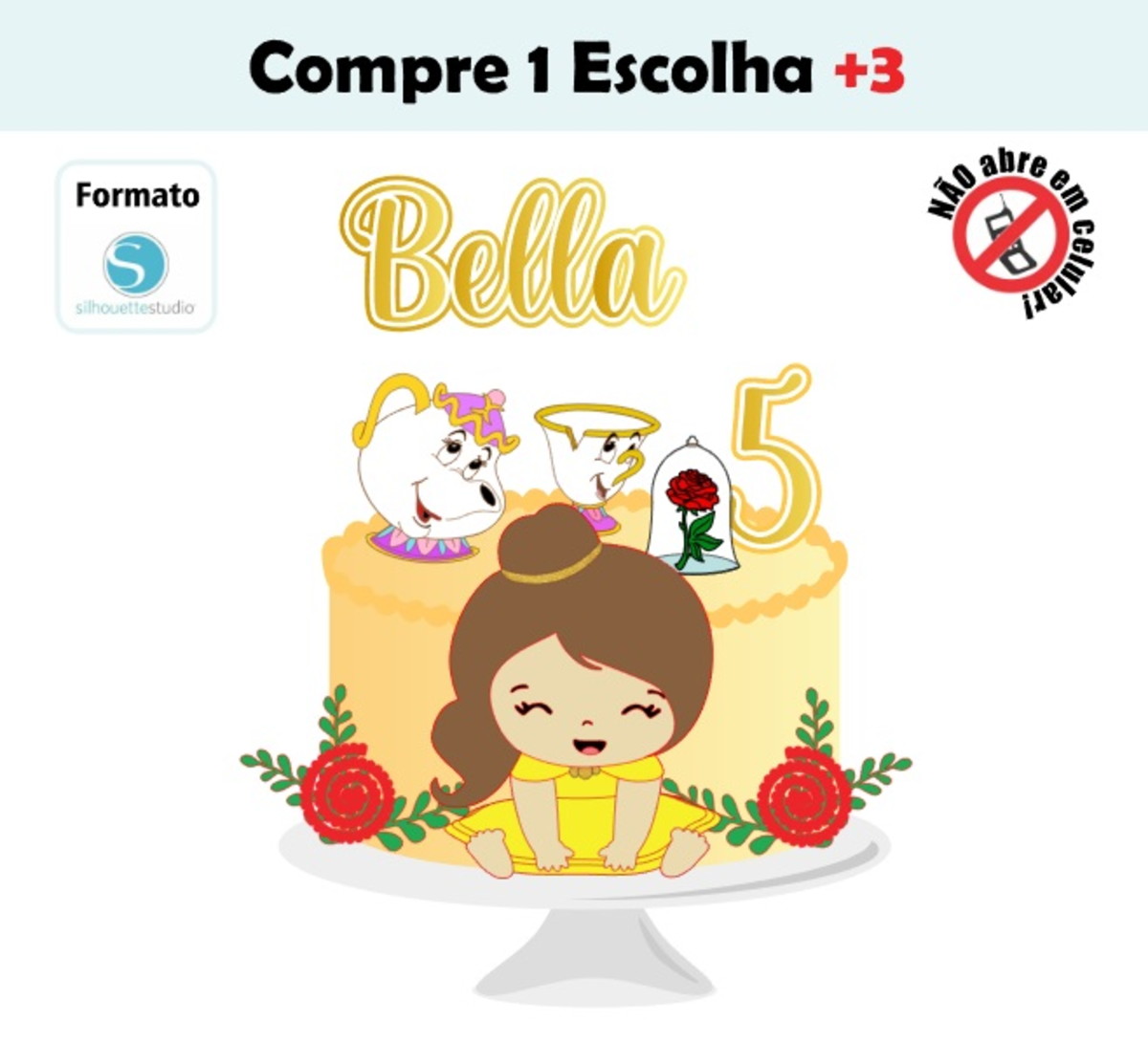 Arquivo de Corte Topo de Bolo Bela Bebê
