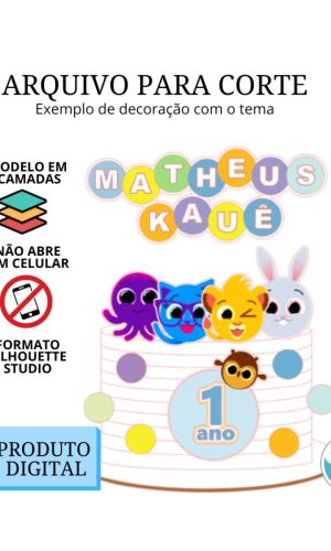 Arquivo de Corte Topo de Bolo - Bolo Fofo Menino