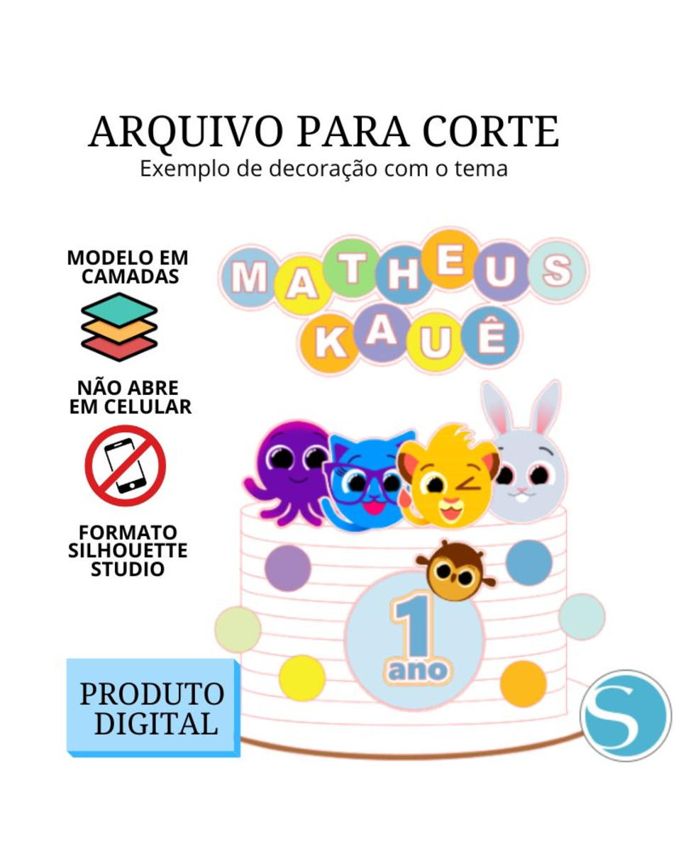 Arquivo de Corte Topo de Bolo - Bolo Fofo Menino