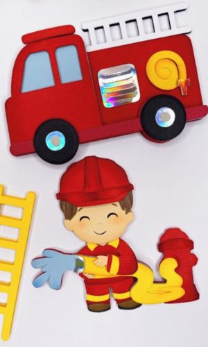 Arquivo de Corte Topo de Bolo Bombeiro Cute