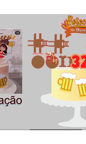 Arquivo de Corte Topo de Bolo Boteco Mulher 1 + Brinde