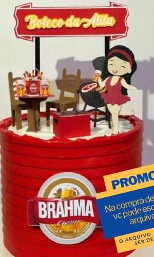 Arquivo de Corte Topo de Bolo Boteco Mulher