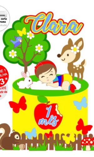 Arquivo de Corte Topo de Bolo Branca de Neve Baby