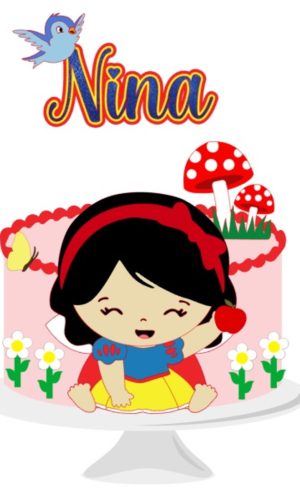 Arquivo de Corte Topo de Bolo Branca de Neve Bebê Cute