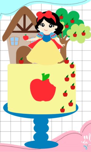 Arquivo de Corte: Topo de Bolo Branca de Neve Cute 017