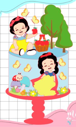 Arquivo de Corte: Topo de Bolo Branca de Neve Cute 019
