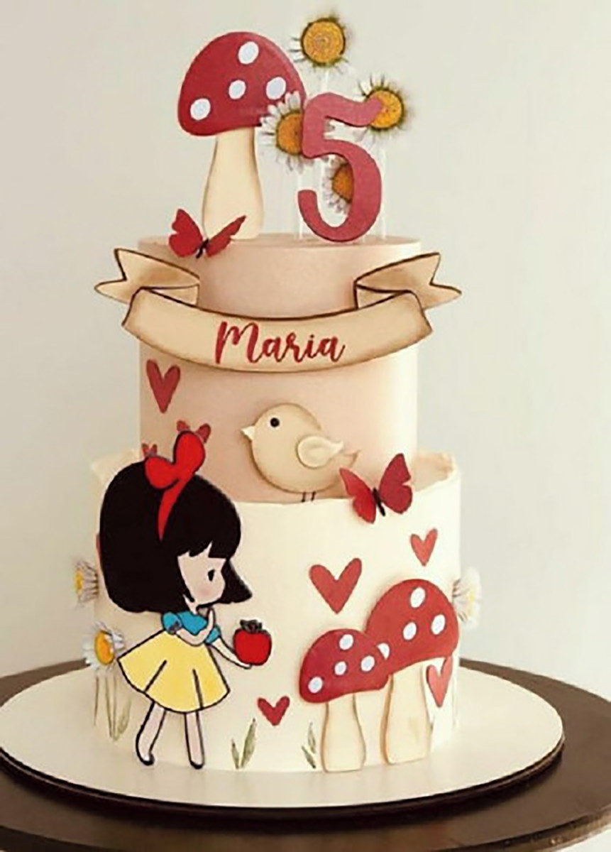 Arquivo de Corte: Topo de Bolo Branca de Neve Cute 022