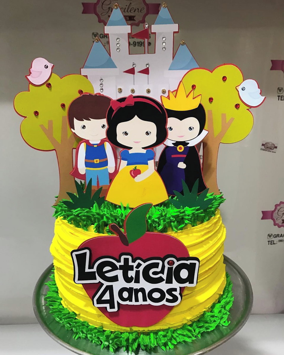 Arquivo de corte topo de bolo branca de neve cute