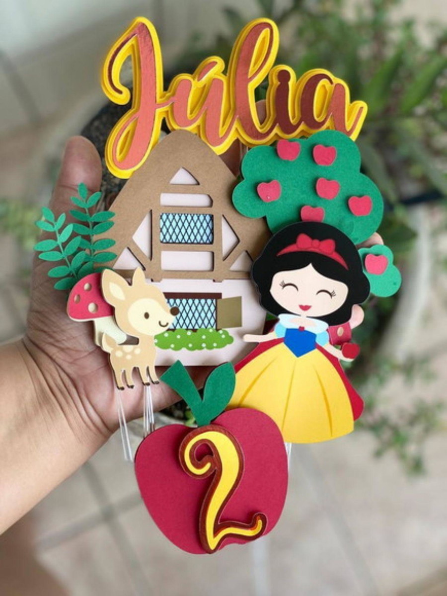 Arquivo De Corte Topo De Bolo Branca De Neve Cute Studio
