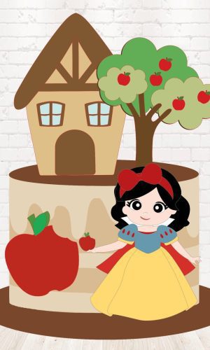 Arquivo de Corte Topo de Bolo Branca de Neve em Camadas 1676