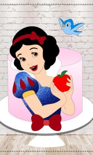 Arquivo de Corte Topo de Bolo Branca de Neve em Camadas 1796