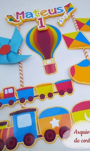 Arquivo de corte topo de bolo brinquedos em camadas 1
