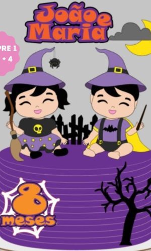 Arquivo de Corte Topo de Bolo Bruxinhos Baby Halloween
