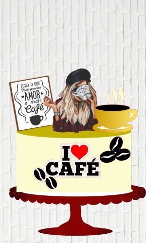 Arquivo de Corte Topo de Bolo Café Feminino