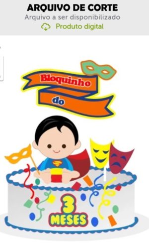 Arquivo de Corte Topo de Bolo Carnaval Bebê Menino