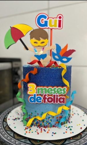 Arquivo de Corte Topo de Bolo Carnaval Folia Menino