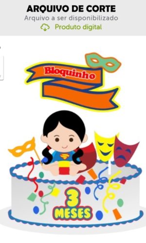 Arquivo de Corte Topo de Bolo Carnaval Menina