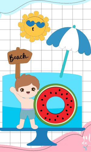Arquivo de Corte: Topo de Bolo Praia Verão Menino 030