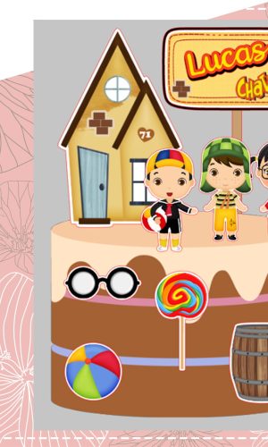Arquivo de Corte Topo de Bolo Chaves Cute - Studio e PDF
