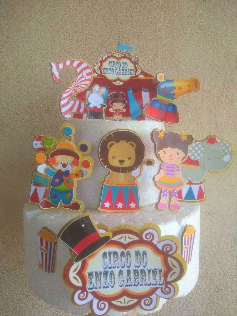 Arquivo de Corte Topo de Bolo Circo Menino (#9019) Studio