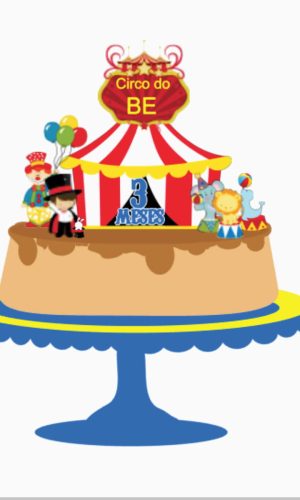 ARQUIVO DE CORTE TOPO DE BOLO CIRCO MENINO STUDIO E PDF